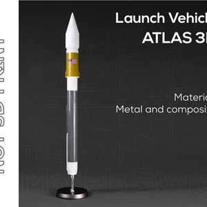 Modell der Lockheed Martin Atlas 3-Rakete im Maßstab 1:144 | Trägerrakete für Raumfahrzeuge | Aus Metall | 14,5&quot; hoch | 36,7 cm hoch