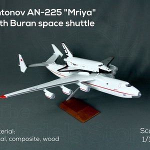 伝説的なソ連ウクライナのアントノフ An-225 ムリヤ+ブラン宇宙船スケールモデル 手作り 1/144