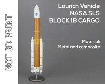 NASA SLS Block 1B Cargo-Trägerraketenmodell im Maßstab 1:72 | Aus Metall und Verbundwerkstoff | 154,5 cm hoch