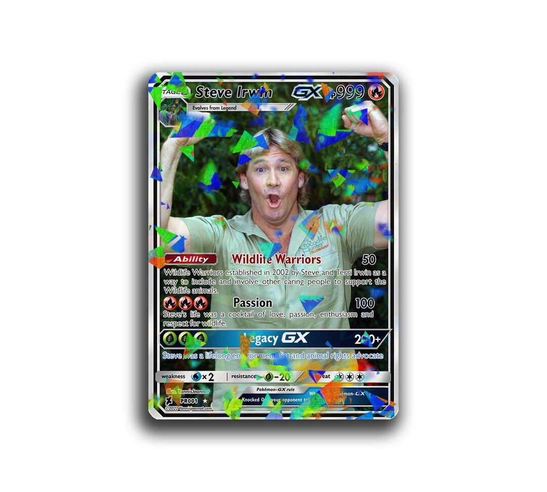 Steve Irwin Special Holographic Pokémon Collective GX Trading Etsy