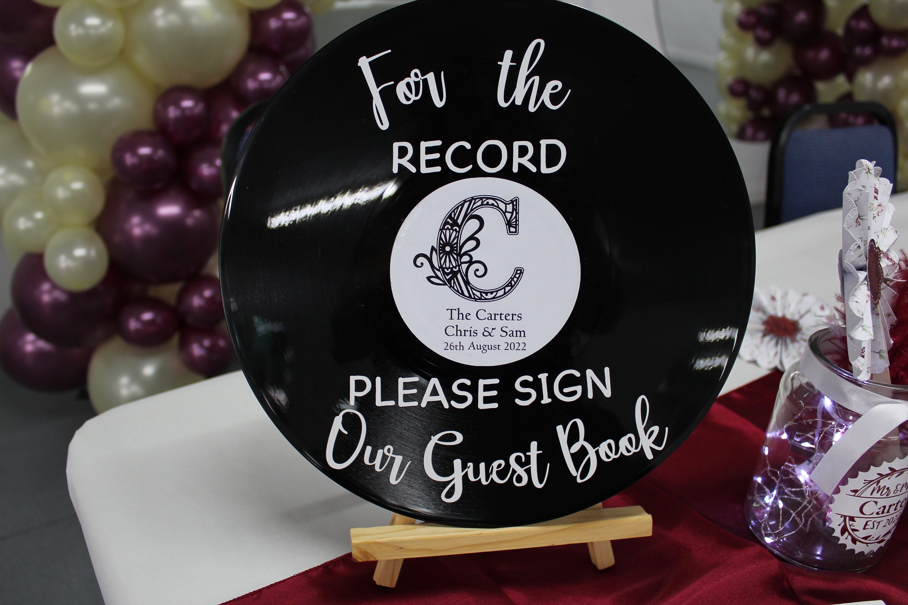 Retro Vinyl Record Personalised Wedding Guest Book and Sign Etsy