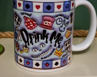 Alice Quirky Wonderland 3D Effect Drink Me Mug 11oz
