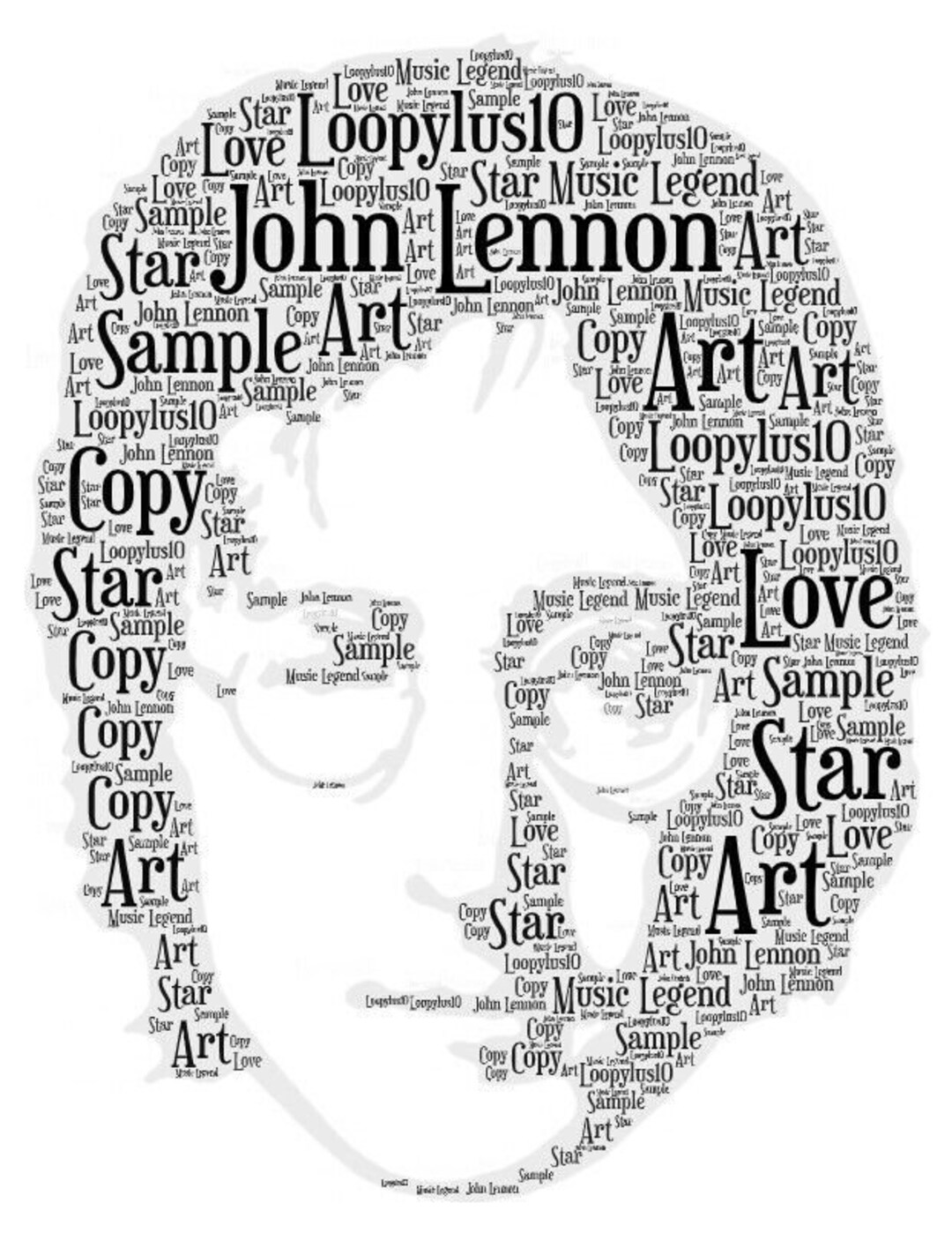 Personalised John Lennon Word Art Print A4 Great Gift Mum Dad Etsy