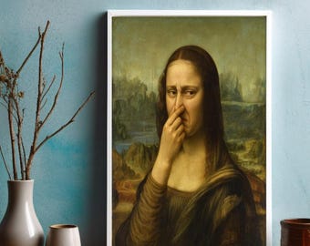Bathroom Print Stinky Toilet Funny Art Poster Picture Wall Art Monalisa A4