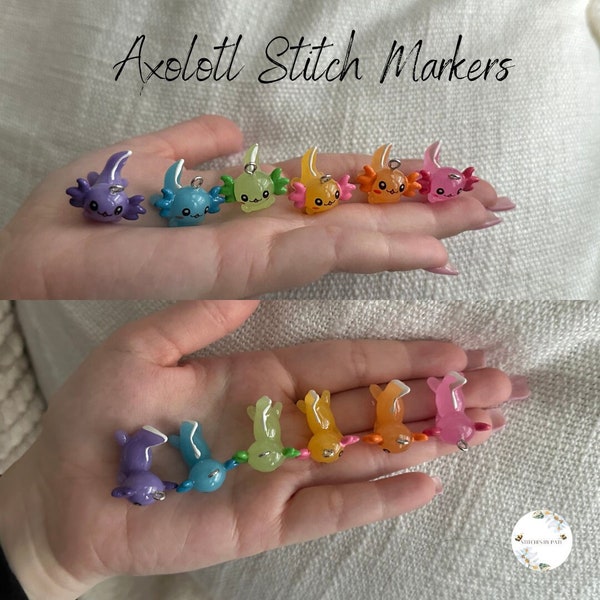 Custom Axolotl Stitch Marker - Lobster Clasp - Multiple Colors - Crochet/Knitting