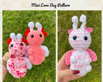Mini modèle PDF au crochet Love Bug - Modèle Saint-Valentin