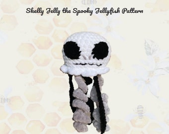 Skelly Jelly - Skeleton Jelly Fish PDF Crochet Pattern - Halloween