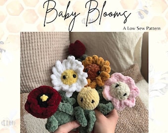 Baby Blooms 5in1 Mini Plushie Pattern - LOW SEW! Crochet Pattern