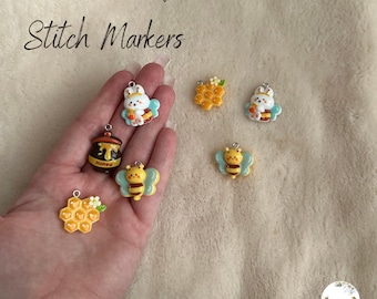 Custom Bee Themed Stitch Marker - Crocheting/Knitting - Lobster Clasp