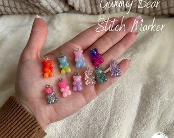 Custom Gummy Bear Stitch Marker/Bag Charm - Lobster Clasp - Crochet/Knitting