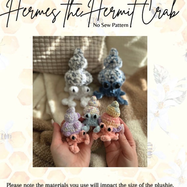 Hermes the Hermit Crab - NO SEW! Crochet Pattern - With Shell Modifications