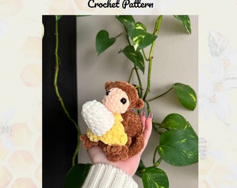 Marcel the Baby Monkey & Banana - 2in1 Crochet Pattern - Low Sew