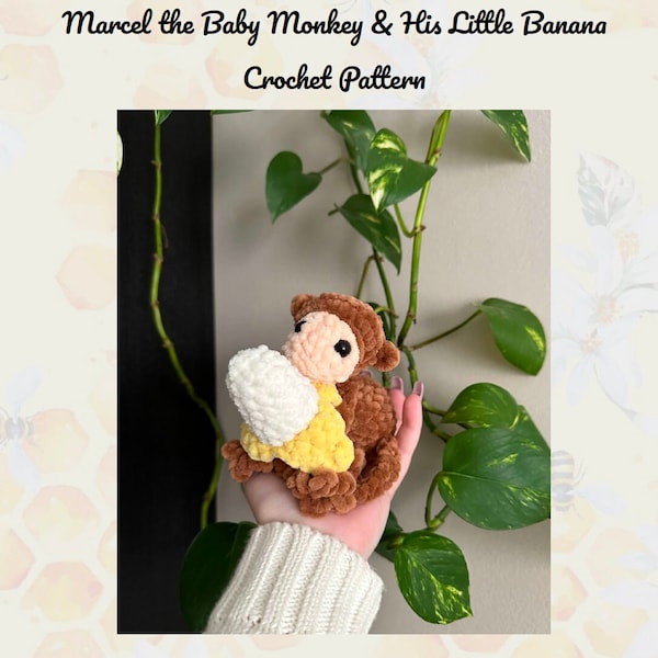 Marcel the Baby Monkey & Banana - 2in1 Crochet Pattern - Low Sew