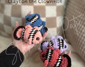 Clayton the Clownfish Crochet Pattern - NO SEW Crochet Pattern