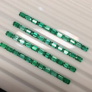 2.25 Carat Natural Zambian Emerald vivid Green 7X5 MM Octagon Cut Pair Loose Gemstone  Emerald Octagon Cut Pair - Price Per Pair