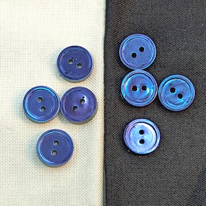 10mm W8 Buttons Handmade Resin Chameleon Blue to Purple 6 pack from Bobbie&#39;s Buttonry