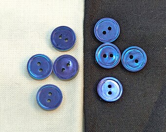 Bottoni W8 da 10 mm fatti a mano in resina camaleonte da blu a viola, confezione da 6 di Bobbie's Buttonry