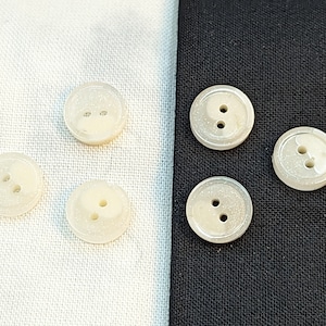 10mm W8 Buttons Handmade Resin White and Clear Shimmer 5 pack from Bobbie&#39;s Buttonry