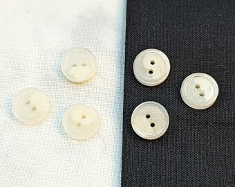 Bottoni W8 da 10 mm fatti a mano in resina bianca e trasparente luccicante, confezione da 5 di Bobbie's Buttonry