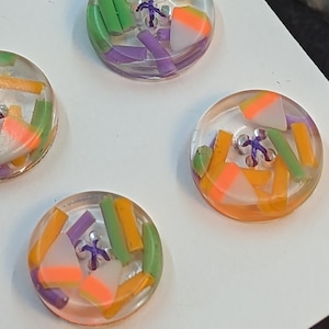 15mm W5 Buttons Handmade Resin Halloween Candy 6 pack from Bobbie&#39;s Buttonry