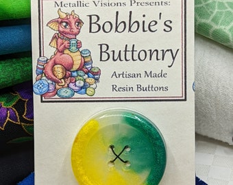 30 millimetri. D5 Buttons Handmade Resin Lemon Lime confezione 1 da Bobbie's Buttonry