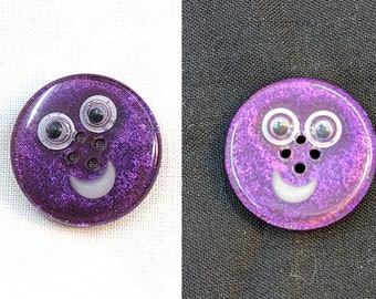 25mm Buttons Handmade Resin Googly Monster 3 pack from Bobbie's Buttonry