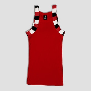 G-Unit Style Tank Top Men Premium Quality 100% Cotton Gym Underwear Shirt Heavy Weigh Square Cut Red