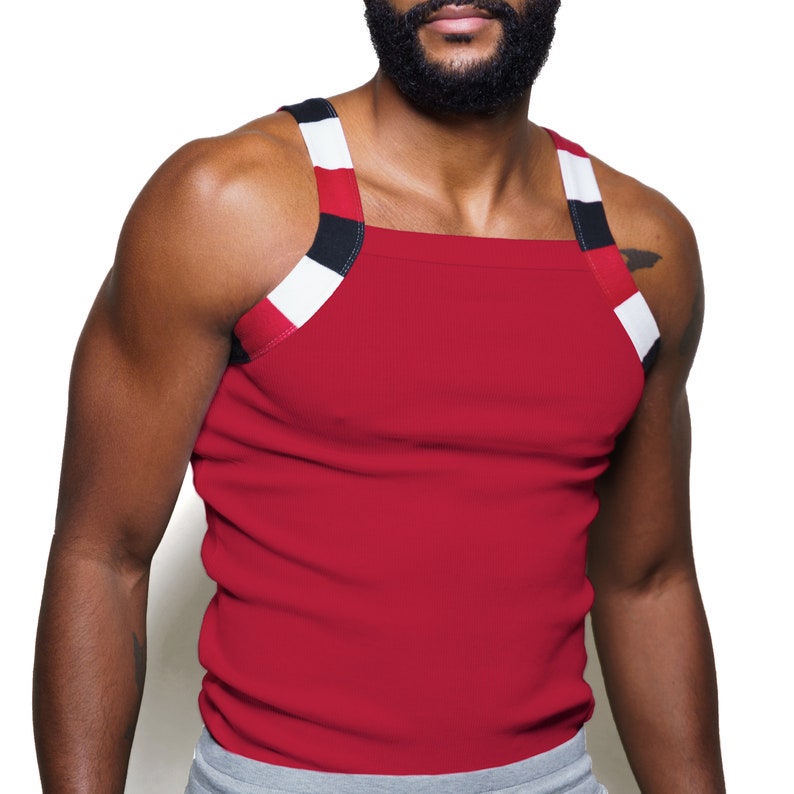 G-Unit Style Tank Top Men Premium Quality 100% Cotton Gym Underwear Shirt Heavy Weigh Square Cut image 5