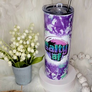 Salty AF, 20oz Tumbler, Summer, Beach, Tie Dye, Sartastic, Gift, Coffee Tumbler, Love, Cold, Hot