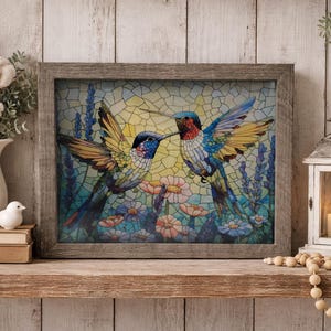 Hummingbird Light up Shadow Box, Bird Decor, Summer Scene, Gift Idea ...