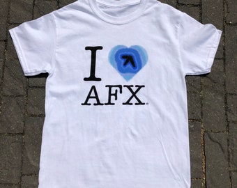 Camiseta gemela Aphex serigrafiada 'I LOVE AFX'