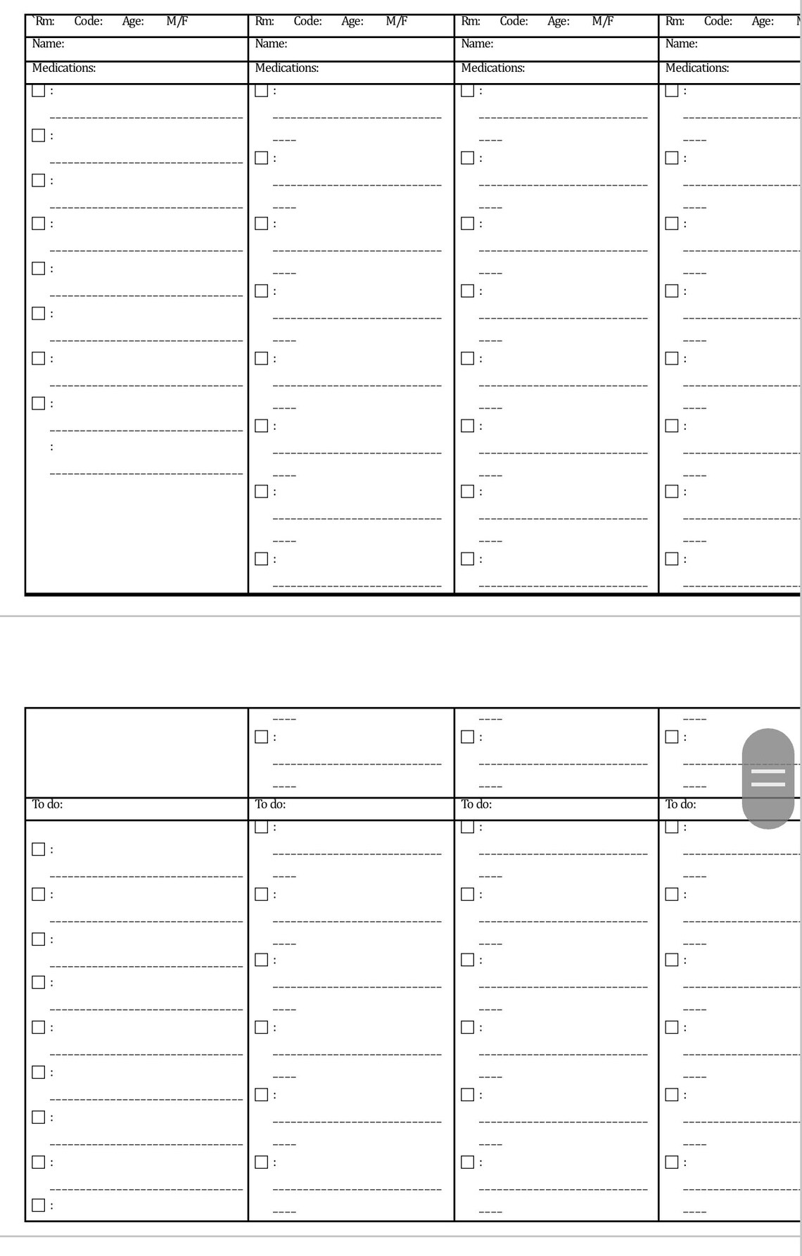 Four Patient Worksheet.pdf Patient Report Sheet - 4 Patients - Etsy