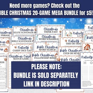 Printable bible christmas bingo