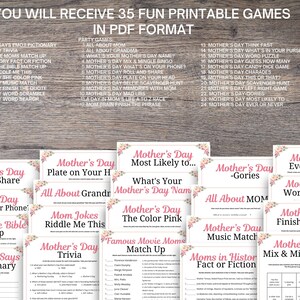 Mother’s Day Games BUNDLE, 35 Mothers Day Games for Brunch, Luncheon ...