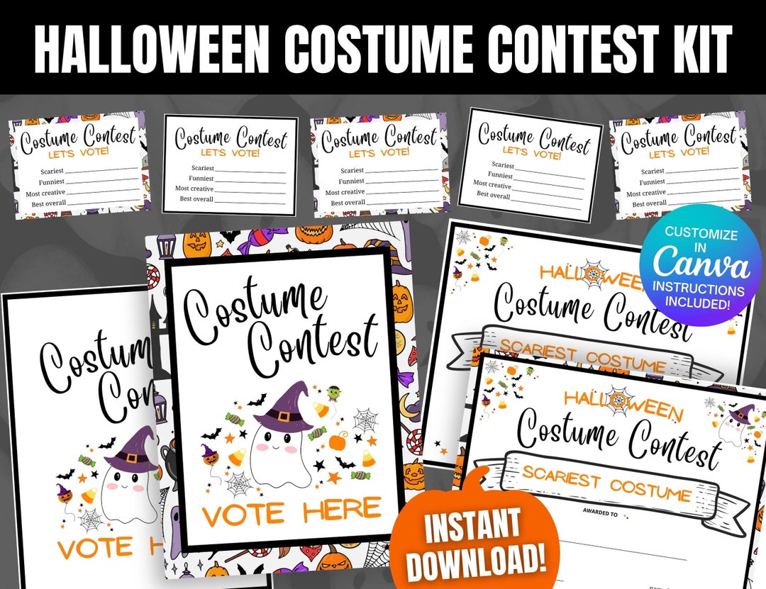 Halloween Costume Contest Kit Editable Halloween Costume - Etsy