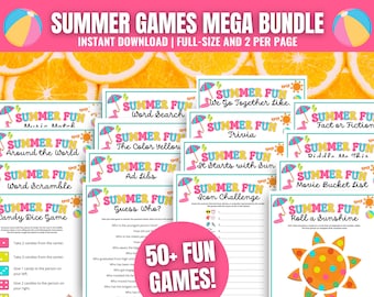 Summer Games MEGA BUNDLE: 50+ Fun Printable Activities (Digital Download)