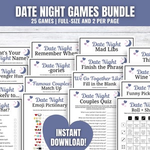 Date Night Games BUNDLE, Fun Date Night Activities, Date Night Ideas for Couples, Games for Couples, Couples Date Night