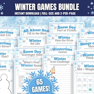 Winter Games MEGA Bundle: 65 Party Games, Activities and Icebreakers (Digital Download)