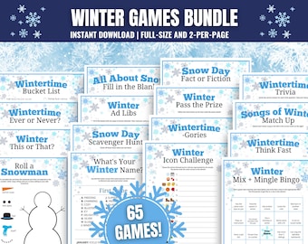Winter Games MEGA Bundle: 65 Party Games, Activities and Icebreakers (Digital Download)