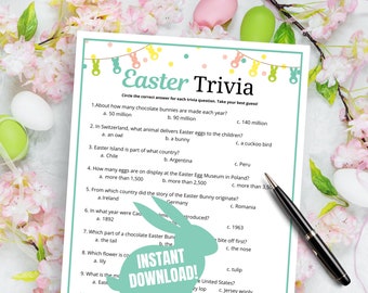 Easter Trivia Game: Printable Easter Quiz (Digital Download)