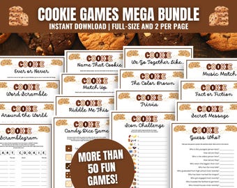Cookie Party Games MEGA BUNDLE: Printable Cookie Activities (PDF Download)