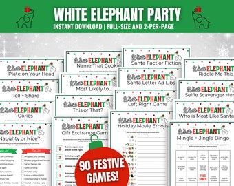 White Elephant Party Games Bundle: 90 Printable Games, Activities and Icebreakers (Instant Download)