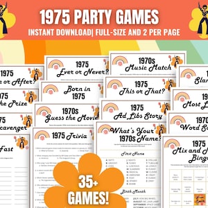 1975 Party Games MEGA Bundle: 50th Birthday, Anniversary or Reunion Activities (Instant Download)