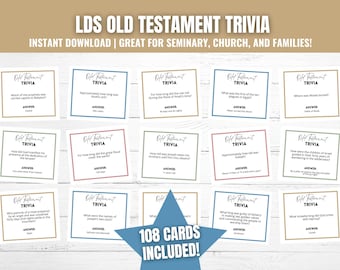 LDS Old Testament Trivia Game, for Seminary, Sunday School, Youth Activities, Primary (PDF)