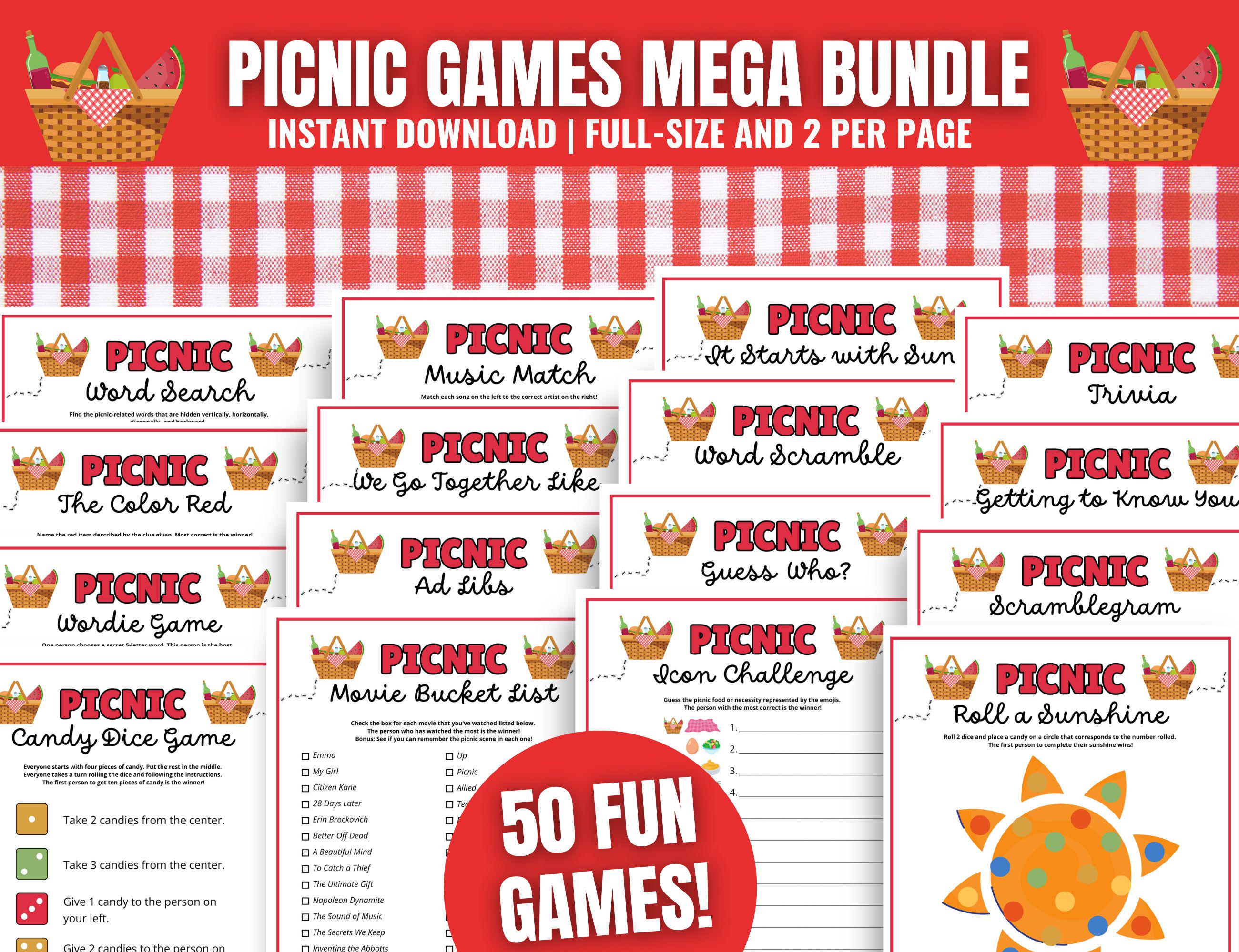 Picnic Games MEGA BUNDLE: 50 Printable Picnic-themed Activities for ...