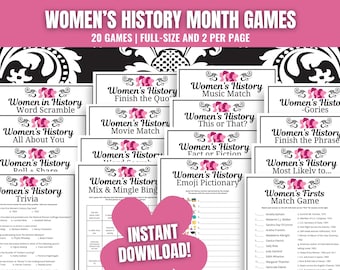 Women's History Month 20-Game MEGA Bundle, International Women's Day Games, Women's History Month Trivia, Women's History Month Games