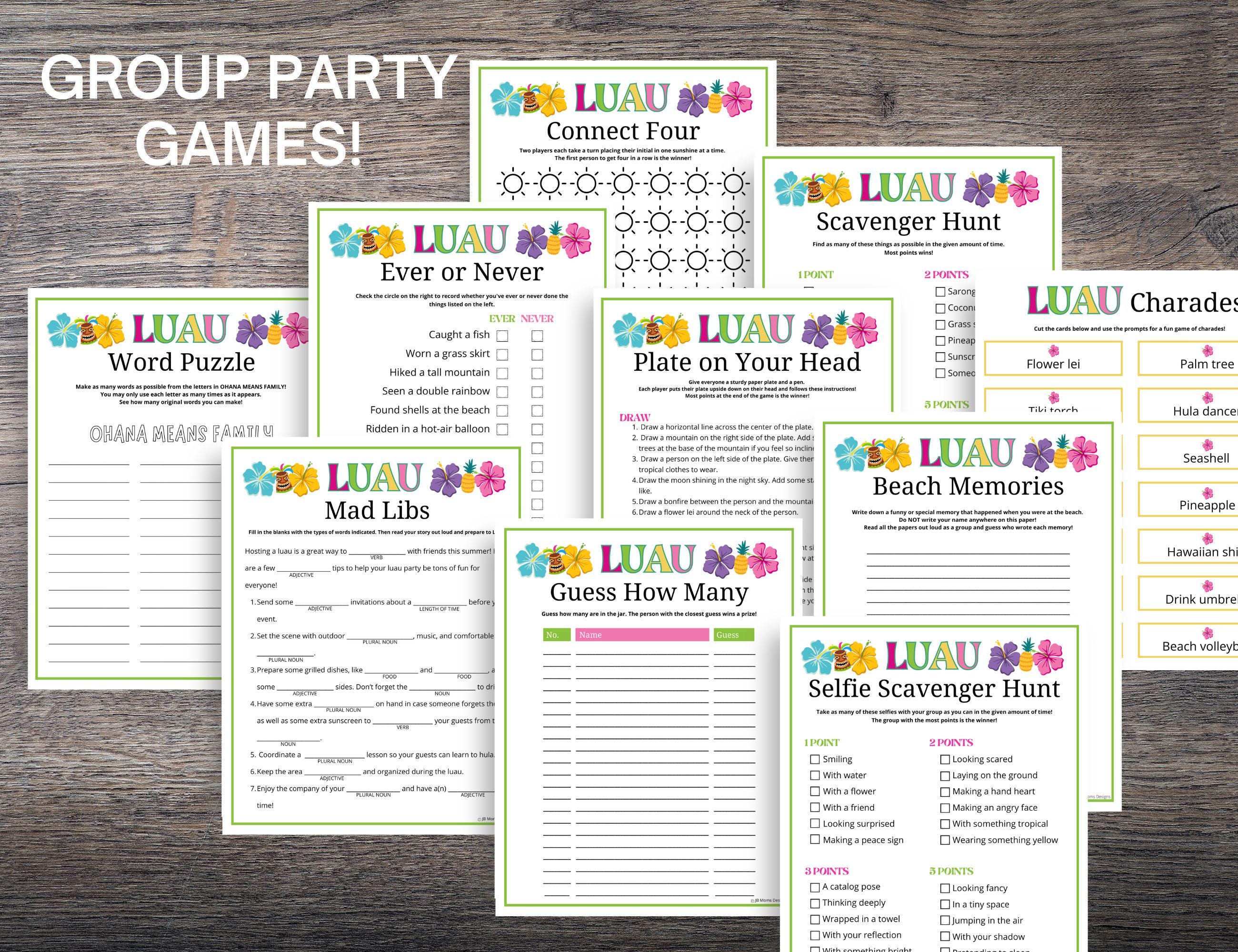 Luau Party Games MEGA Bundle: Printable Hawaiian Theme Activities (PDF ...
