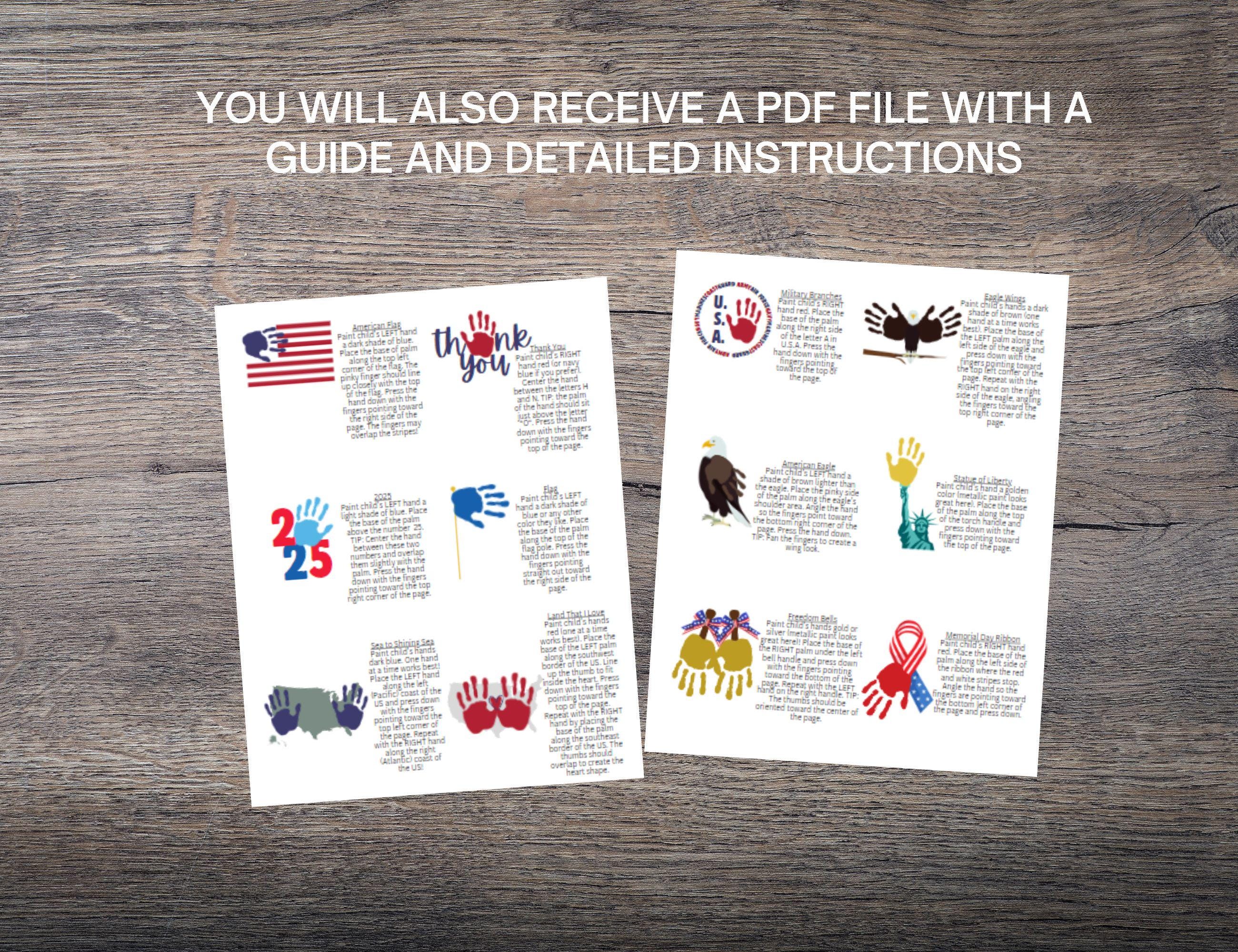 Patriotic Handprint Craft Templates: USA Holiday Kids Art (digital ...
