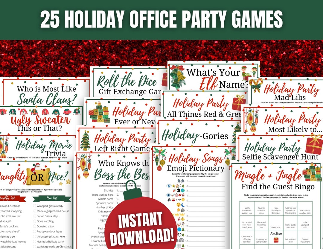 Holiday Office Party 25game MEGA BUNDLE, Office Holiday Party Games