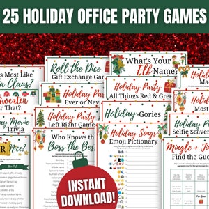 Holiday Office Party 25-Game MEGA BUNDLE, Office Holiday Party Games, Work Christmas Party Activities, Adult Office Christmas Party Games